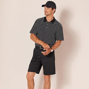 เสื้อโปโลชายสำหรับตีกอล์ฟ ซับเหงื่อ แห้งเร็ว แขนสั้น ลายทางสีแอนทราไซต์ รุ่นอื่นๆที่เหมาะกับการใช้งานอื่นๆ - Product Image 4