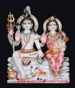 Estatua de la Diosa Parvati Maa, Hecha a Mano en Mármol Blanco Fino, en Posición Sentada con Mano de Bendición, para Decoración de Templos - Product Image 4