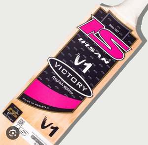 Bate de críquet ihsan sports victory V1 edition English Willow con funda de bate de regalo, agarre adicional y lámina protectora, todo incluido. - Product Image 1