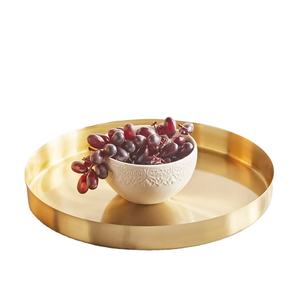 Plateau rond de service pour aliments, best-seller d'Amazon, de qualité fantastique avec un design élégant en finition dorée - Product Image 1