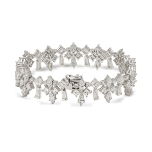 Brazalete de Lujo para Mujer en Plata 925 con Moissanita, Diseño Cruzado, Corte Marquesa, Joyería para Boda - Product Image 2