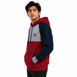 Sweat-shirt à capuche personnalisé bicolore pour homme en molleton épais de coton – Confortable, idéal pour l'hiver et le streetwear – Fabricant en gros - Product Image 4