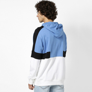 Sweat à capuche décontracté pour homme en molleton de coton avec demi-fermeture éclair, colorblock, logo personnalisé, idéal pour l'hiver - Product Image 5