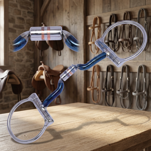 Bocado para Caballo de Acero Inoxidable con Incrustaciones de Cobre, Acabado Azul, Diseño de Doble Articulación - Product Image 3