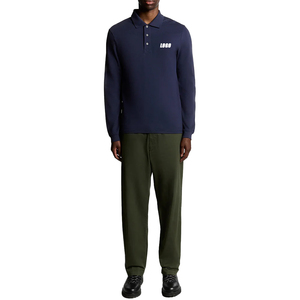 Polo à manches longues blanc pour homme, best-seller, respirant, en coton premium, look classique décontracté, idéal pour l'été, option logo personnalisé - Product Image 5