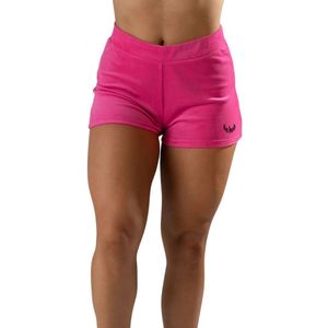 กางเกงขาสั้นออกกำลังกายสีชมพูสดสำหรับผู้หญิง เอวสูง ยืดหยุ่น นุ่มสบาย เหมาะสำหรับออกกำลังกาย ฟิตเนส ฝึกซ้อม ชุดลำลองสำหรับฤดูร้อน สวมใส่สบาย - Product Image 1