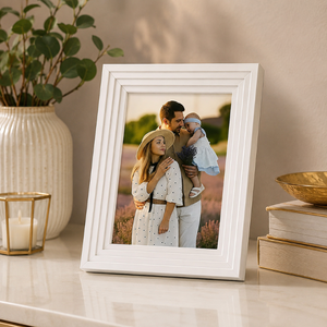 Modern White Solid <b>Wood</b> Photo <b>Frame</b> Decorative Tabletop & Wall Mount <b>Picture</b> <b>Frame</b> for Family Portrait Home Office Living Room - Product Image 5