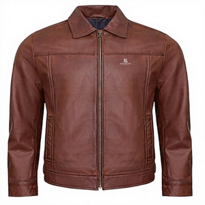 Blouson en cuir de motard vintage haut de gamme pour homme, en cuir véritable, veste décontractée d'hiver, style streetwear 2026 - Product Image 6