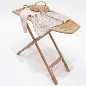 Giocattoli educativi per bambini, set da stiro in rattan naturale con ferro da stiro <span class=keywords><strong>giocattolo</strong></span> per giochi di ruolo per bambini - Product Image 5