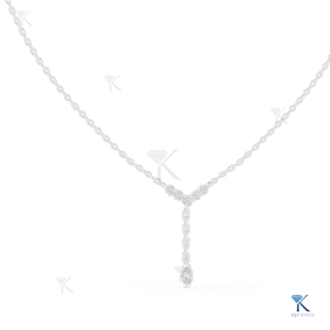 สร้อยคอรูปตัว Y ประดับเพชรเลี้ยงในห้องปฏิบัติการ ทองคำแท้ 14K 18K สำหรับผู้หญิง ดีไซน์คลาสสิก ทรงหยดน้ำ ประดับเพชรทรงเหลี่ยม งานละเอียด เหมาะสำหรับงานปาร์ตี้ - Product Image 2