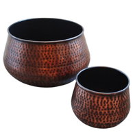 Pot de fleurs vintage en laiton fait main avec pieds en forme de griffes, jardinière rustique d'intérieur pour plantes vertes, jardinière artisanale en solde