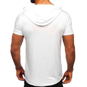 Sweat-shirt à capuche blanc pour homme, 100% coton tricoté, couleur unie, coupe classique, vêtement d'automne - Product Image 2