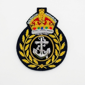 Écussons classiques en feuille d'or, cousus main, crêtes en fil métallique, badges faits à la main, patchs pour uniforme et casquette - Product Image 1