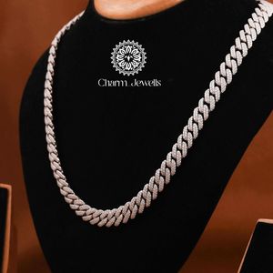 Collier unisexe à maillons boule en moissanite ronde brillante, plaqué or 14 carats, argent certifié IGI, bijoux hip-hop pour soirée - Product Image 1