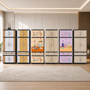 Armario/Guardarropa Naiba Fit Pro de Plástico Marrón con Puertas Planas y Cajón para Ropa y Almacenamiento en el Dormitorio - Product Image 4