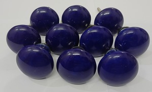 <b>Ceramic</b> cabinet <b>knobs</b> <b>Ceramic</b> Cabinet <b>Knobs</b> Round Blue Traditional Handcrafted Multi-piece Package Kitchen Door Handles - Product Image 2