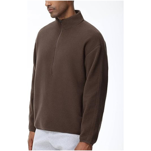<b>Men</b> Half Zipper Fleece Knitted Custom Logo <b>Turtleneck</b> Quarter Zip Breathable Winter 240g Sweatshirt - Product Image 2