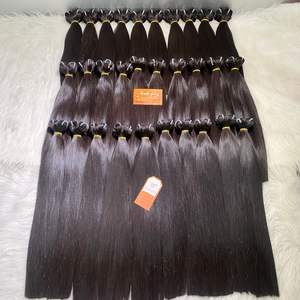 Extensiones de cabello humano vietnamita 100% de grosor estándar de Europa, paquetes de estilo de máquina de Color negro Natural, trama completa - Product Image 3