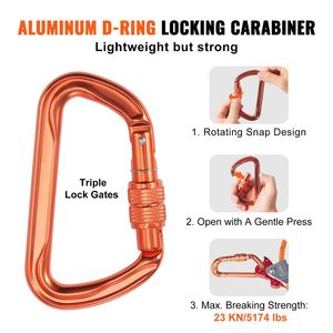 Corda da Arrampicata per Arboricoltura con Anima in Acciaio da 16mm, 3.6m (12ft), con Moschettone in Acciaio Legato e Alluminio - Product Image 6