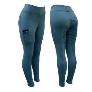 Leggings de equitación de spandex/poliéster, antideslizantes, antibacterianos, transpirables, hasta el tobillo, para verano, en todos los colores y tallas. - Product Image 4