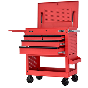 Heavy Duty Powder Coated Steel 4 Drawer Utility <b>Cart</b> Family keywords: for Garage Workshop Storage Use - Product Image 4