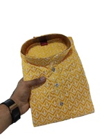 Kurta formel à coupe classique en soie Lakhnavi brodée RN, séchage rapide, pour hommes, idéal pour les mariages et les fêtes, provenant du Gujarat