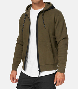 Sweat à capuche zippé oversize pour homme, en coton épais doublé polaire, respirant, délavé à l'acide, 320g, mode streetwear hiver, chaud et doux - Product Image 1
