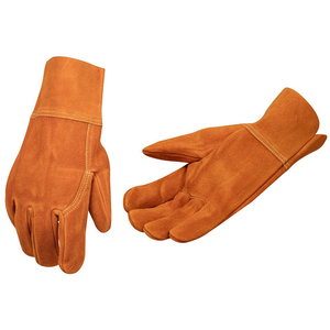 Gants de soudage TIG MIG personnalisés en cuir, résistants à la chaleur, en croûte de cuir de vachette, pour travaux lourds, sacs et étuis d'usine, résistants à la chaleur - Product Image 1