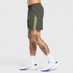 Wholesale Men's Solid Olive Green Quick Dry Athletic <b>Shorts</b> With Elastic Waist And Pockets Casual Workout Running <b>Short</b> Pants - Product Image 3