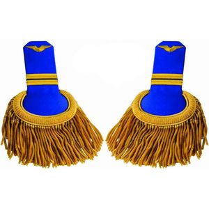 Épaulettes de haute qualité en forme de barreaux, rembourrées en laine, personnalisées et tendance, avec franges dorées - Product Image 2