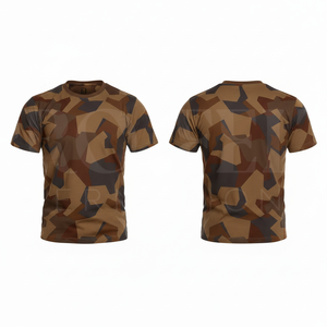 T-shirt personnalisé pour homme à manches courtes, motif camouflage uni, design de logo personnalisé, tendance et à la mode - Product Image 3