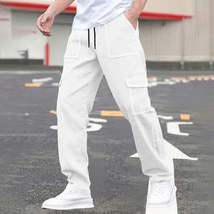 Jeans cargo pour hommes, denim personnalisé, style streetwear, coupe ample, baggy, jambe large droite, OEM, vente en gros - Product Image 6