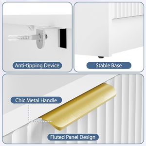 Comò moderno a 6 cassetti per camera da letto o soggiorno armadio in legno con maniglie in metallo organizzatore armadio - Product Image 5