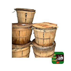 VIETNAM: Eco-friendly Furniture Wooden Storage Baskets with Lids- Wholesale Wood Crab Basket Customized Size <b>Printed</b> Basket - Product Image 1