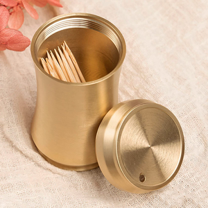 Accesorios de Cocina de Alta Calidad, Contenedor de Palillos de Dientes de Latón, Hecho a Medida, Precio al por Mayor, Porta Palillos de Dientes - Product Image 1