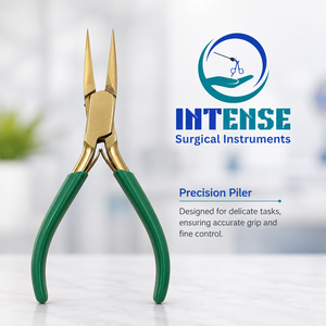 คีมปากแหลมแบบมืออาชีพ ชุบทอง ด้ามจับสีเขียว เครื่องมือทำเครื่องประดับ - Product Image 3