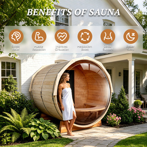 Sauna extérieur en bois préfabriqué grande capacité pour 4 personnes, maison écologique pour un excellent retour sur investissement, idéal pour <span class=keywords><strong>Airbnb</strong></span> et resorts, livraison directe - Product Image 2