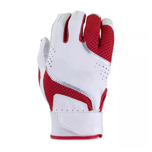 <b>Top</b> Trendy White <b>Red</b> <b>Leather</b> Batting Gloves Breathable Hook And Loop Closure Unisex Adult Training Gloves Breathable - Product Image 6