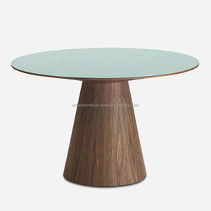 Minimalist Modern Farmhouse <b>Wooden</b> <b>Round</b> <b>Dining</b> <b>Table</b> Set for Home Apartment Contemporary Villa Hotel School Park - Product Image 1