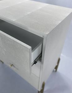 Modern Convertible 3-Drawer Extendable <b>Foldable</b> Faux Shagreen Cabinet Dresser Storage Chest Nightstands for Bedroom Living Room - Product Image 4