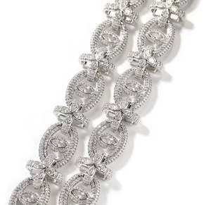 Iced Out 925 <b>Silver</b> Floral Cuban Bracelet Round Cut VVS Moissanite Diamond Luxury Flower Link Bracelet <b>For</b> <b>Men</b> Women - Product Image 4