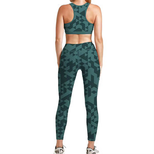 Ensemble de soutien-gorge de sport et leggings à imprimé géométrique, séchage rapide, respirant, vêtements de sport pour femmes - Product Image 2
