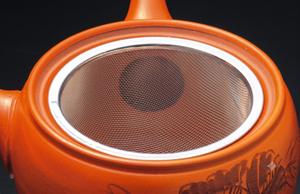 Théière en céramique japonaise traditionnelle avec couvercle, poterie artisanale, motif de fleurs de cerisier rouge, théière Kyusu - Product Image 3