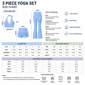 Custom <b>Women</b>’s 3 Piece Workout Set Halter Sports Top High Waist <b>Leggings</b> <b>Flared</b> Yoga Pants Stretch Gym Fitness OEM Manufacturer - Product Image 5
