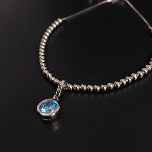 สร้อยข้อมือเงินแท้ประดับพลอยอะความารีนประจำเดือนมีนาคม ของขวัญสำหรับผู้หญิง - Product Image 5