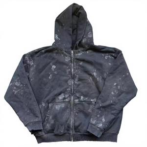 เสื้อฮู้ดดี้พิมพ์ลายฤดูใบไม้ร่วงแบบหนา สไตล์วินเทจ ทำสีซีดแบบย้อมกรด ผ้าฝ้ายเฟรนช์เทอร์รี่ 100% แบบทำลายล้างสีและทำให้ดูเก่าแบบพิเศษ - Product Image 5