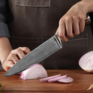 Damascus Steel Chef Knife Set with Leather Cover High Quality <b>Kitchen</b> Knife Set for Cooking Enthusiasts and Daily <b>Kitchen</b> Tasks - Product Image 3