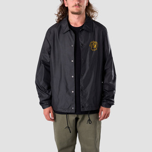 Veste vintage noire Turndown Coach Line pour homme avec logos imprimés, idéale pour un usage quotidien en extérieur - Product Image 2