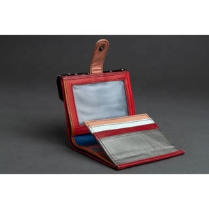 LW Mini portefeuilles courts à la mode pour femmes, fabriqués à la main, en cuir de vache véritable, à motif géométrique, avec fermeture à glissière. - Product Image 5