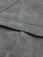 Blouson aviateur décontracté unisexe gris clair en cuir PU lavé, coupe ample, col montant, coupe-vent, vente en gros personnalisée OEM
